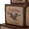Set of 3" Brown Wood Vintage Trunk, 17", 15", 12"